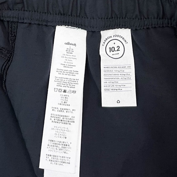 NWT Allbirds Women's Natural Run Short in Black Wool Blend - Picture 9 of 9
